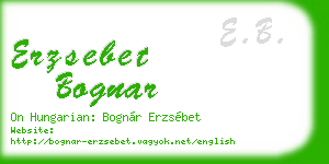 erzsebet bognar business card